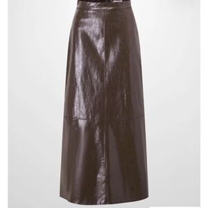 Chic Brown Maxi Leather Skirt